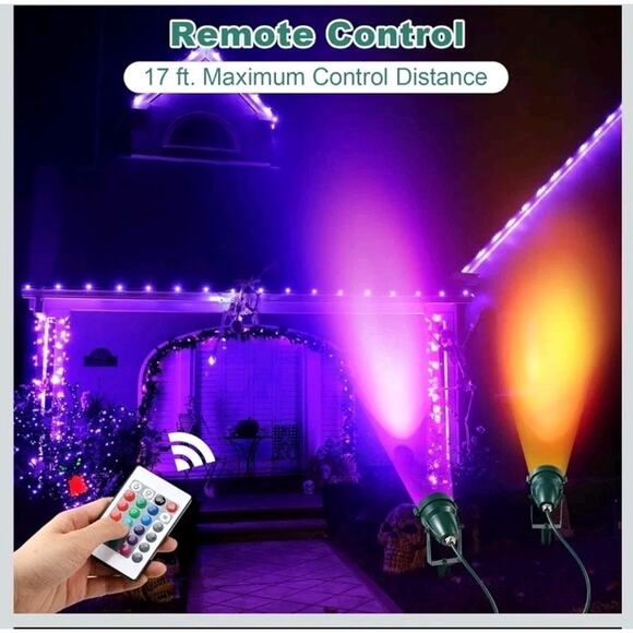 Enhon 2 Pack Christmas RGBW Spotlight Outdoor, 12W 270lm IP65 Waterproof... - Picture 6 of 9